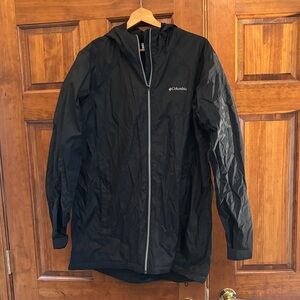 Columbia Black Hooded Ski Jacket with Gray Trim